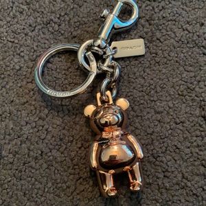 Coach Silver and Rose Gold Bear key chain or bag charm